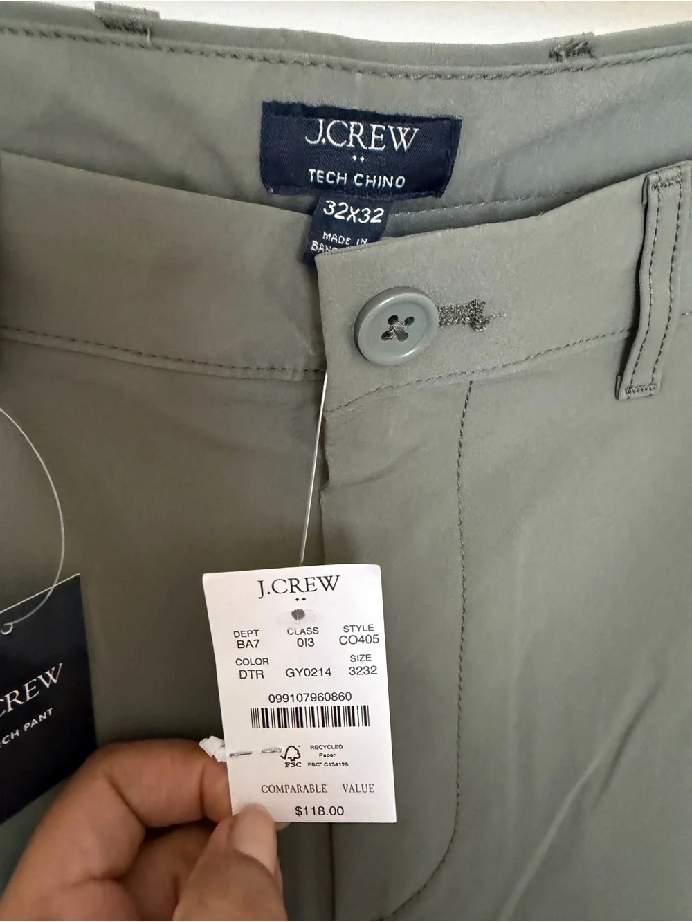 J crew Men’s Olive Green Stretch Pants